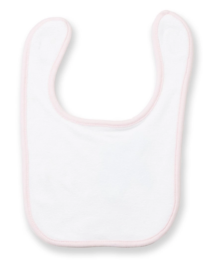 Baby Bib zum Besticken und Bedrucken in der Farbe White-Pale Pink mit Ihren Logo, Schriftzug oder Motiv.