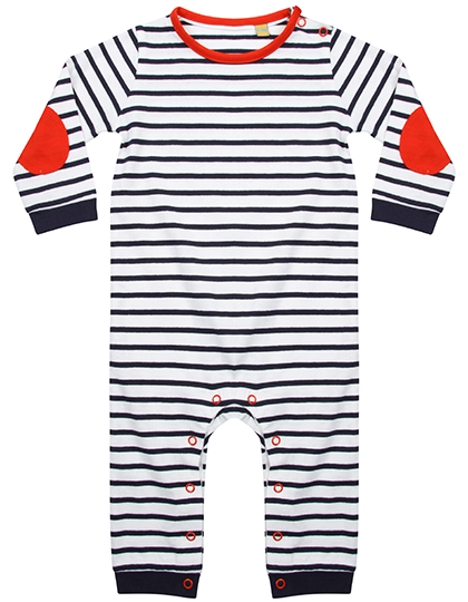 Striped Bodysuit zum Besticken und Bedrucken in der Farbe Navy-White mit Ihren Logo, Schriftzug oder Motiv.