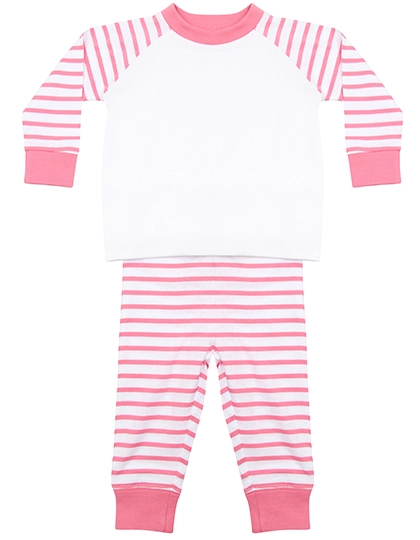 Striped Pyjamas zum Besticken und Bedrucken in der Farbe Pink Stripe-White mit Ihren Logo, Schriftzug oder Motiv.