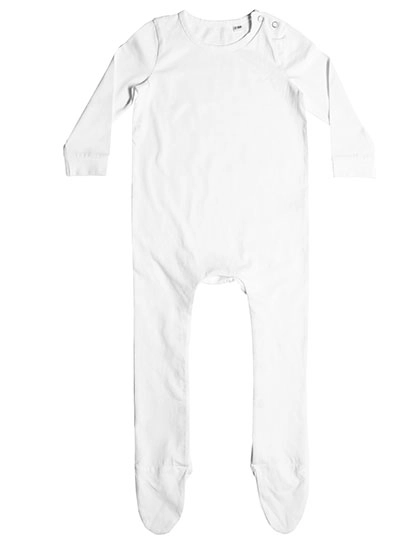 Organic Sleepsuit zum Besticken und Bedrucken in der Farbe White mit Ihren Logo, Schriftzug oder Motiv.