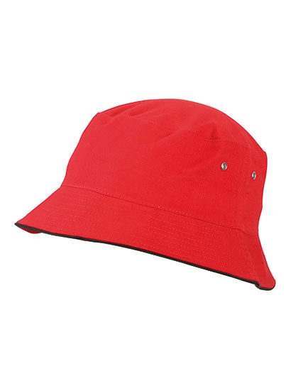 Fisherman Piping Hat zum Besticken und Bedrucken in der Farbe Red-Black mit Ihren Logo, Schriftzug oder Motiv.