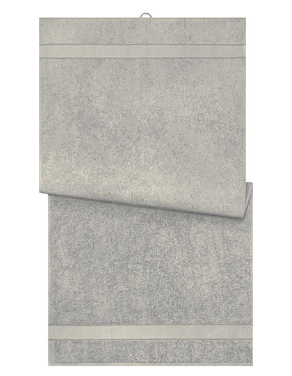 Bath Towel zum Besticken und Bedrucken in der Farbe Mid Grey mit Ihren Logo, Schriftzug oder Motiv.
