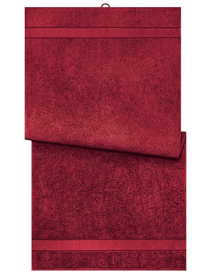 Bath Towel zum Besticken und Bedrucken in der Farbe Orient Red mit Ihren Logo, Schriftzug oder Motiv.