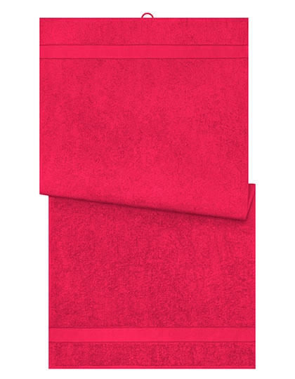 Bath Towel zum Besticken und Bedrucken in der Farbe Red mit Ihren Logo, Schriftzug oder Motiv.