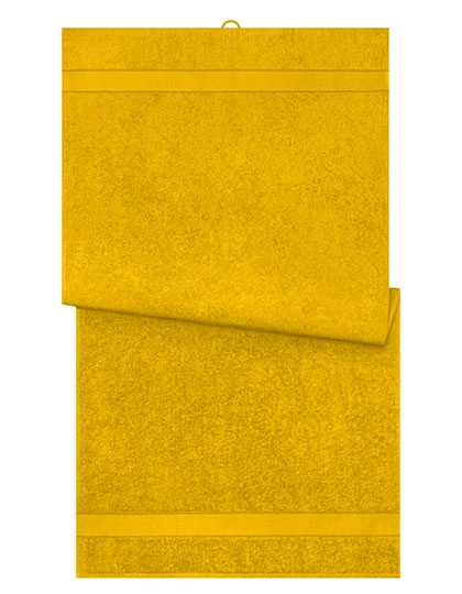 Bath Towel zum Besticken und Bedrucken in der Farbe Yellow mit Ihren Logo, Schriftzug oder Motiv.