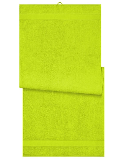 Sauna Sheet zum Besticken und Bedrucken in der Farbe Acid Yellow mit Ihren Logo, Schriftzug oder Motiv.
