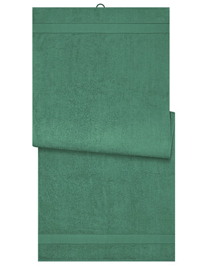 Sauna Sheet zum Besticken und Bedrucken in der Farbe Dark Green mit Ihren Logo, Schriftzug oder Motiv.