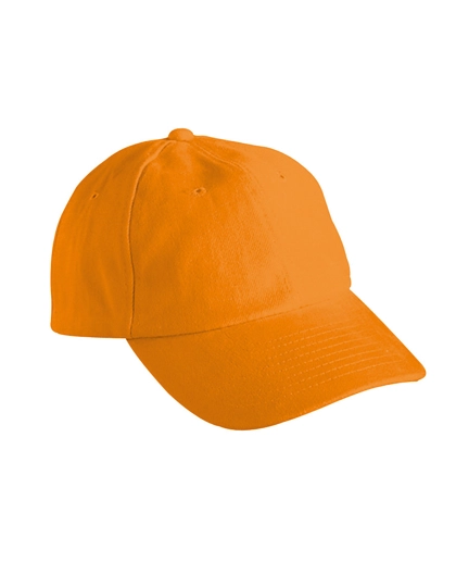 6-Panel Raver Cap zum Besticken und Bedrucken in der Farbe Orange mit Ihren Logo, Schriftzug oder Motiv.