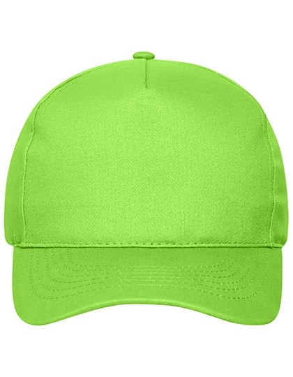 5 Panel Cap Bio Cotton zum Besticken und Bedrucken in der Farbe Lime Green mit Ihren Logo, Schriftzug oder Motiv.