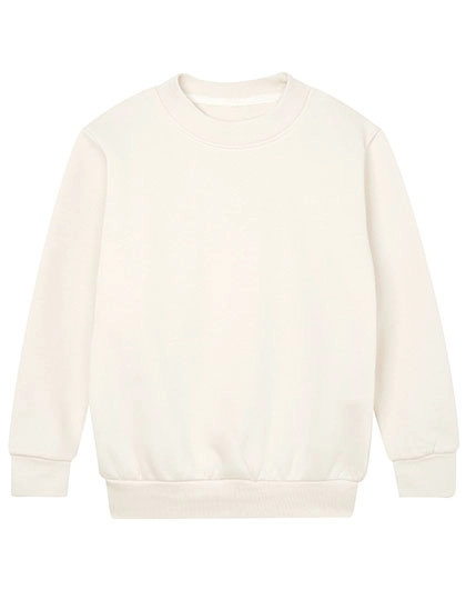 Kids´ Essential Sweatshirt zum Besticken und Bedrucken in der Farbe Natural mit Ihren Logo, Schriftzug oder Motiv.