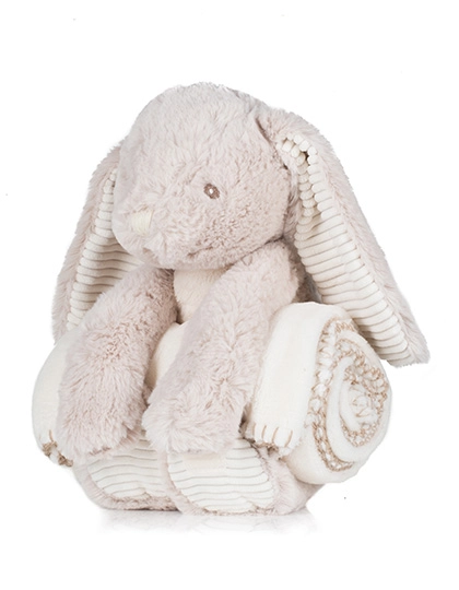 Rabbit And Blanket zum Besticken und Bedrucken in der Farbe Cream mit Ihren Logo, Schriftzug oder Motiv.
