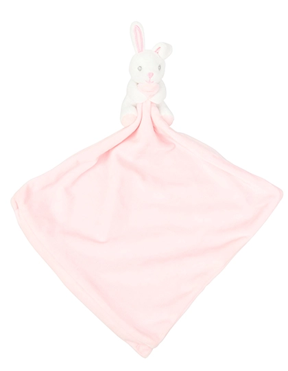Baby Animal Comforter With Rattle zum Besticken und Bedrucken in der Farbe Pink Rabbit mit Ihren Logo, Schriftzug oder Motiv.