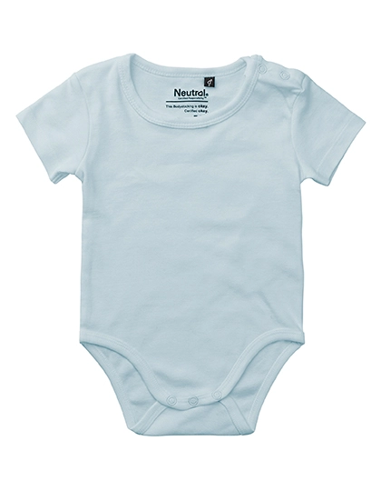 Babies Short Sleeve Bodystocking zum Besticken und Bedrucken in der Farbe Light Blue mit Ihren Logo, Schriftzug oder Motiv.