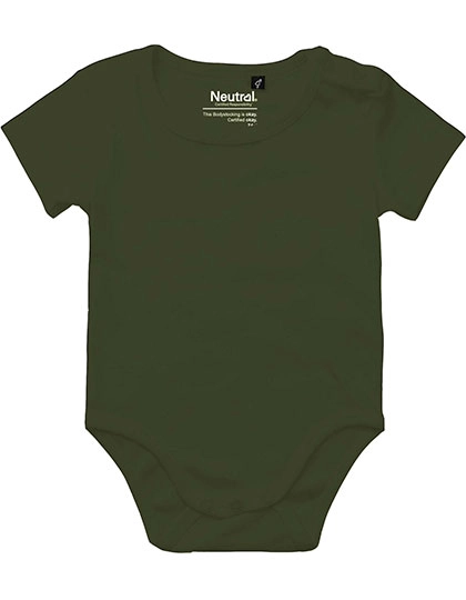 Babies Short Sleeve Bodystocking zum Besticken und Bedrucken in der Farbe Military mit Ihren Logo, Schriftzug oder Motiv.
