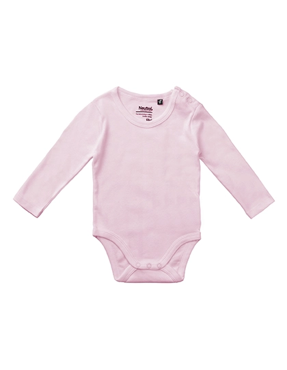 Babies Long Sleeve Bodystocking zum Besticken und Bedrucken in der Farbe Light Pink mit Ihren Logo, Schriftzug oder Motiv.