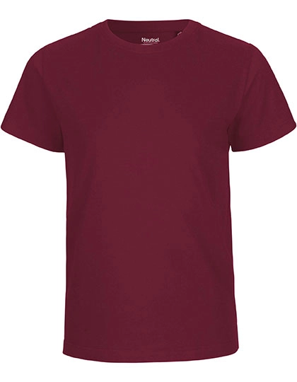 Kids´ Short Sleeve T-Shirt zum Besticken und Bedrucken in der Farbe Bordeaux mit Ihren Logo, Schriftzug oder Motiv.