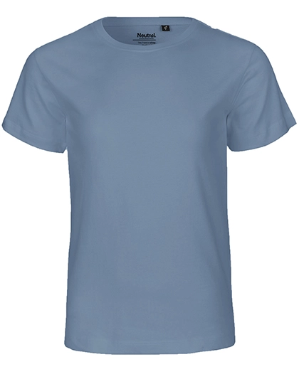 Kids´ Short Sleeve T-Shirt zum Besticken und Bedrucken in der Farbe Dusty Indigo mit Ihren Logo, Schriftzug oder Motiv.