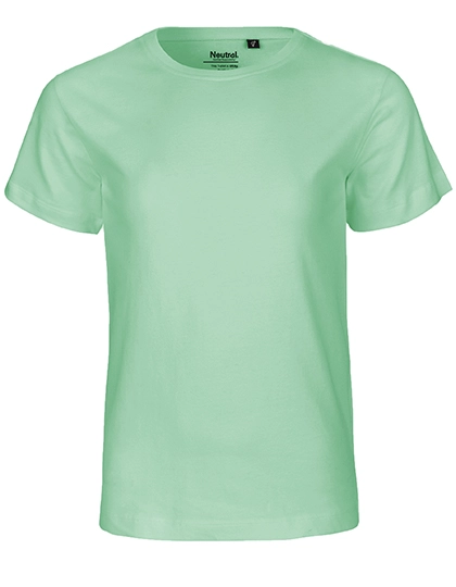 Kids´ Short Sleeve T-Shirt zum Besticken und Bedrucken in der Farbe Dusty Mint mit Ihren Logo, Schriftzug oder Motiv.