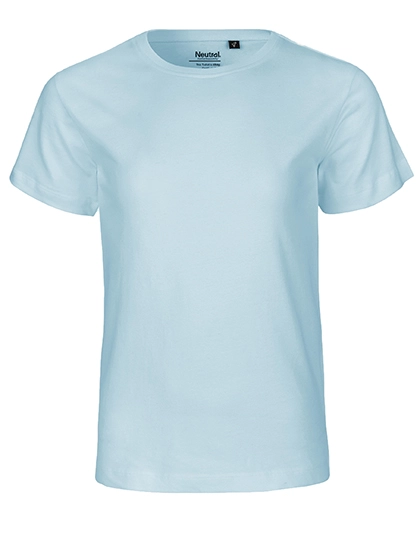 Kids´ Short Sleeve T-Shirt zum Besticken und Bedrucken in der Farbe Light Blue mit Ihren Logo, Schriftzug oder Motiv.