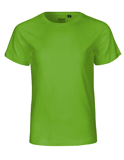 Kids´ Short Sleeve T-Shirt zum Besticken und Bedrucken in der Farbe Lime mit Ihren Logo, Schriftzug oder Motiv.