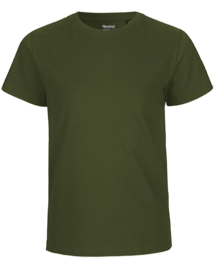 Kids´ Short Sleeve T-Shirt zum Besticken und Bedrucken in der Farbe Military mit Ihren Logo, Schriftzug oder Motiv.