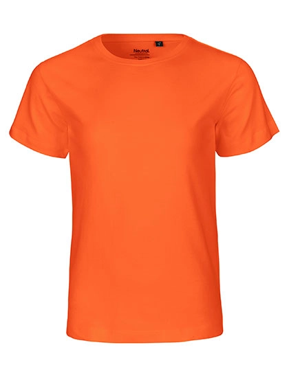 Kids´ Short Sleeve T-Shirt zum Besticken und Bedrucken in der Farbe Orange mit Ihren Logo, Schriftzug oder Motiv.