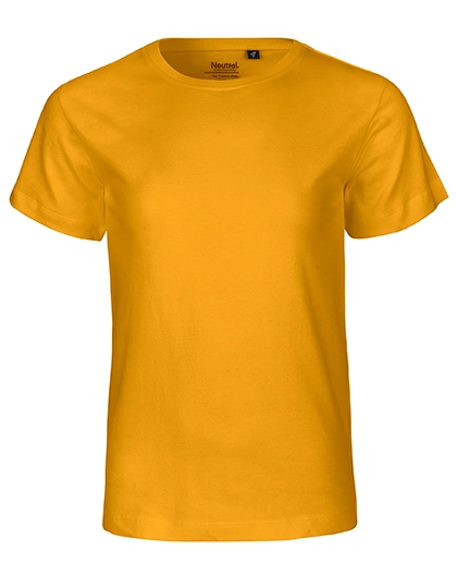Kids´ Short Sleeve T-Shirt zum Besticken und Bedrucken in der Farbe Yellow mit Ihren Logo, Schriftzug oder Motiv.