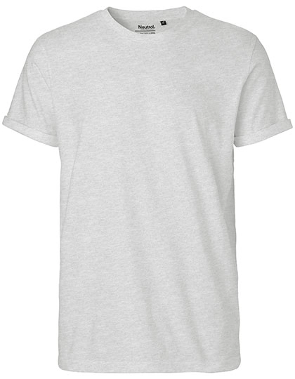 Men´s Roll Up Sleeve T-Shirt zum Besticken und Bedrucken in der Farbe Ash Grey mit Ihren Logo, Schriftzug oder Motiv.