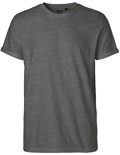Men´s Roll Up Sleeve T-Shirt zum Besticken und Bedrucken in der Farbe Dark Heather mit Ihren Logo, Schriftzug oder Motiv.