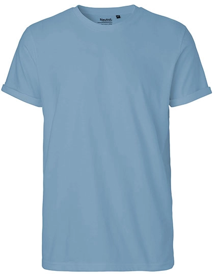 Men´s Roll Up Sleeve T-Shirt zum Besticken und Bedrucken in der Farbe Dusty Indigo mit Ihren Logo, Schriftzug oder Motiv.