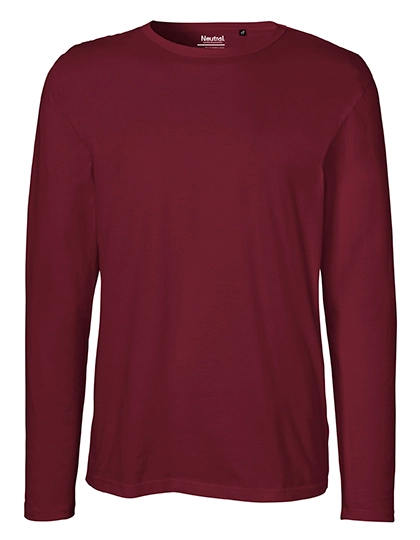 Men´s Long Sleeve T-Shirt zum Besticken und Bedrucken in der Farbe Bordeaux mit Ihren Logo, Schriftzug oder Motiv.