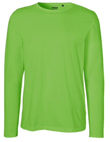 Men´s Long Sleeve T-Shirt zum Besticken und Bedrucken in der Farbe Lime mit Ihren Logo, Schriftzug oder Motiv.