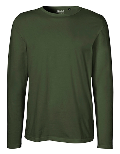 Men´s Long Sleeve T-Shirt zum Besticken und Bedrucken in der Farbe Military mit Ihren Logo, Schriftzug oder Motiv.
