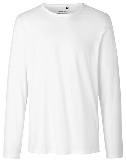 Men´s Long Sleeve T-Shirt zum Besticken und Bedrucken in der Farbe White mit Ihren Logo, Schriftzug oder Motiv.