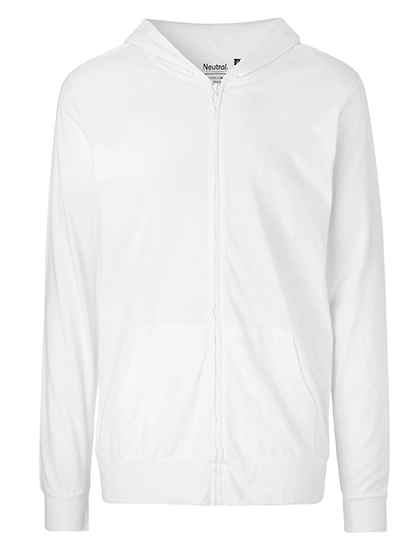 Unisex Jersey Hoodie With Zip zum Besticken und Bedrucken in der Farbe White mit Ihren Logo, Schriftzug oder Motiv.