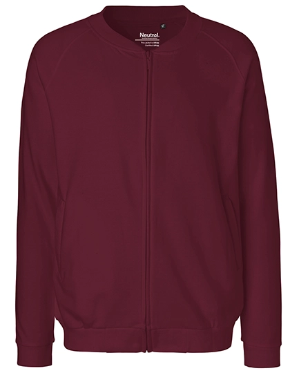 Unisex Jacket With Zip zum Besticken und Bedrucken in der Farbe Bordeaux mit Ihren Logo, Schriftzug oder Motiv.