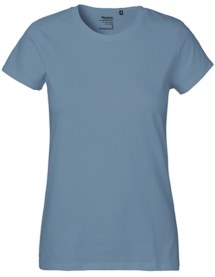 Ladies´ Classic T-Shirt zum Besticken und Bedrucken in der Farbe Dusty Indigo mit Ihren Logo, Schriftzug oder Motiv.