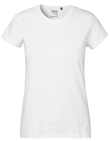Ladies´ Classic T-Shirt zum Besticken und Bedrucken in der Farbe White mit Ihren Logo, Schriftzug oder Motiv.