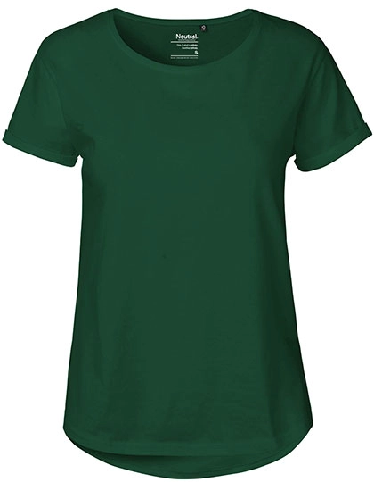 Ladies´ Roll Up Sleeve T-Shirt zum Besticken und Bedrucken in der Farbe Bottle Green mit Ihren Logo, Schriftzug oder Motiv.