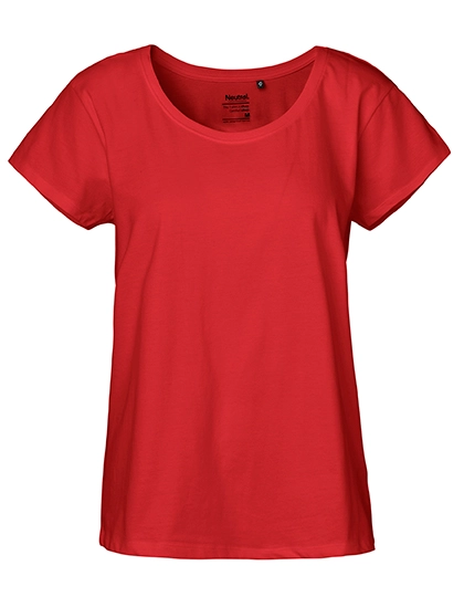 Ladies´ Loose Fit T-Shirt zum Besticken und Bedrucken in der Farbe Red mit Ihren Logo, Schriftzug oder Motiv.