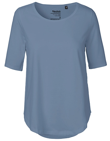 Ladies´ Half Sleeve T-Shirt zum Besticken und Bedrucken in der Farbe Dusty Indigo mit Ihren Logo, Schriftzug oder Motiv.