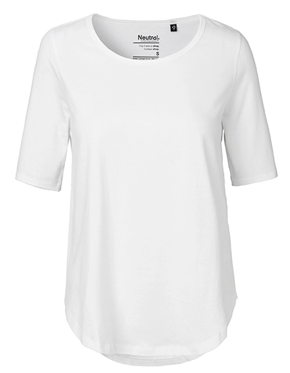 Ladies´ Half Sleeve T-Shirt zum Besticken und Bedrucken in der Farbe White mit Ihren Logo, Schriftzug oder Motiv.