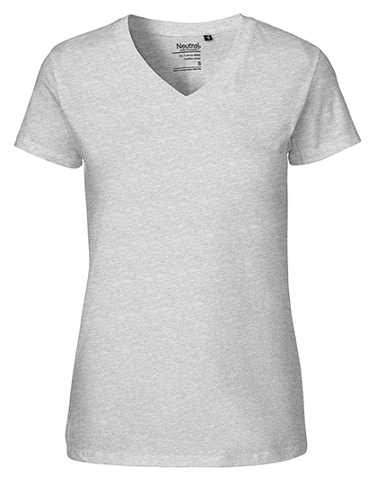 Ladies´ V-Neck T-Shirt zum Besticken und Bedrucken in der Farbe Sport Grey mit Ihren Logo, Schriftzug oder Motiv.