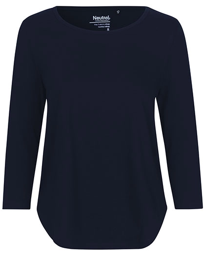 Ladies´ Three Quarter Sleeve T-Shirt zum Besticken und Bedrucken in der Farbe Navy mit Ihren Logo, Schriftzug oder Motiv.