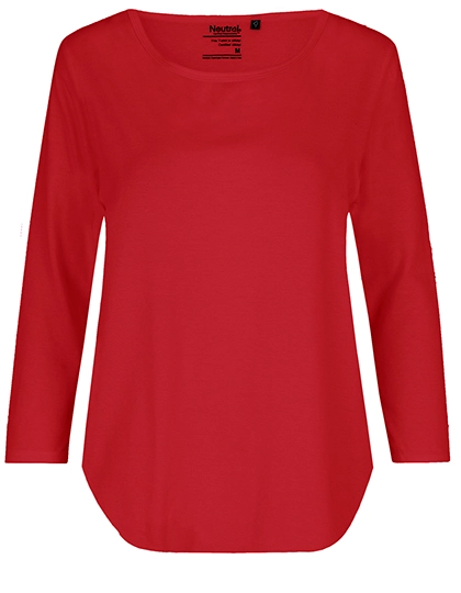 Ladies´ Three Quarter Sleeve T-Shirt zum Besticken und Bedrucken in der Farbe Red mit Ihren Logo, Schriftzug oder Motiv.