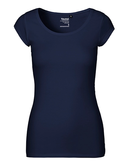 Ladies´ Roundneck T-Shirt zum Besticken und Bedrucken in der Farbe Navy mit Ihren Logo, Schriftzug oder Motiv.