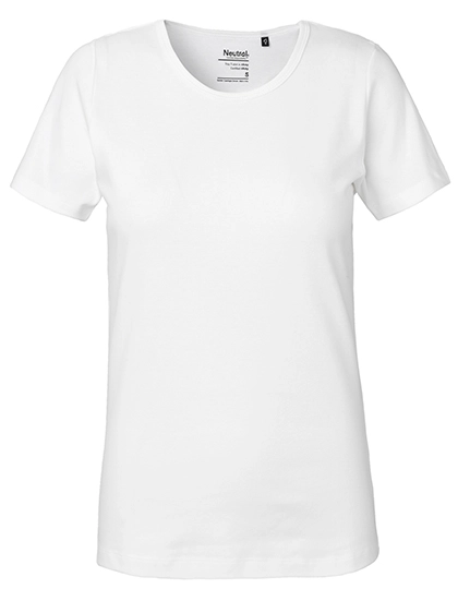 Ladies´ Interlock T-Shirt zum Besticken und Bedrucken in der Farbe White mit Ihren Logo, Schriftzug oder Motiv.