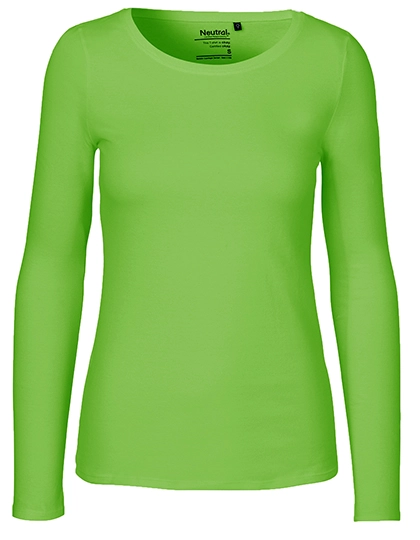 Ladies´ Long Sleeve T-Shirt zum Besticken und Bedrucken in der Farbe Lime mit Ihren Logo, Schriftzug oder Motiv.