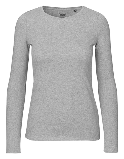 Ladies´ Long Sleeve T-Shirt zum Besticken und Bedrucken in der Farbe Sport Grey mit Ihren Logo, Schriftzug oder Motiv.