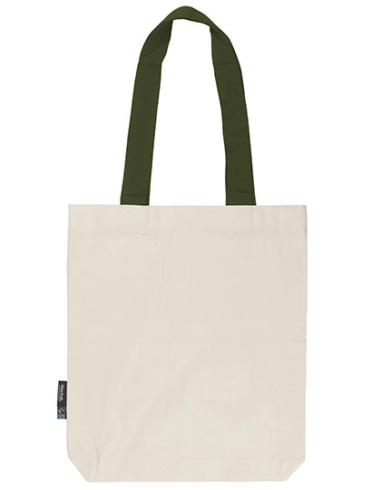 Twill Bag With Contrast Handles zum Besticken und Bedrucken in der Farbe Nature-Military mit Ihren Logo, Schriftzug oder Motiv.